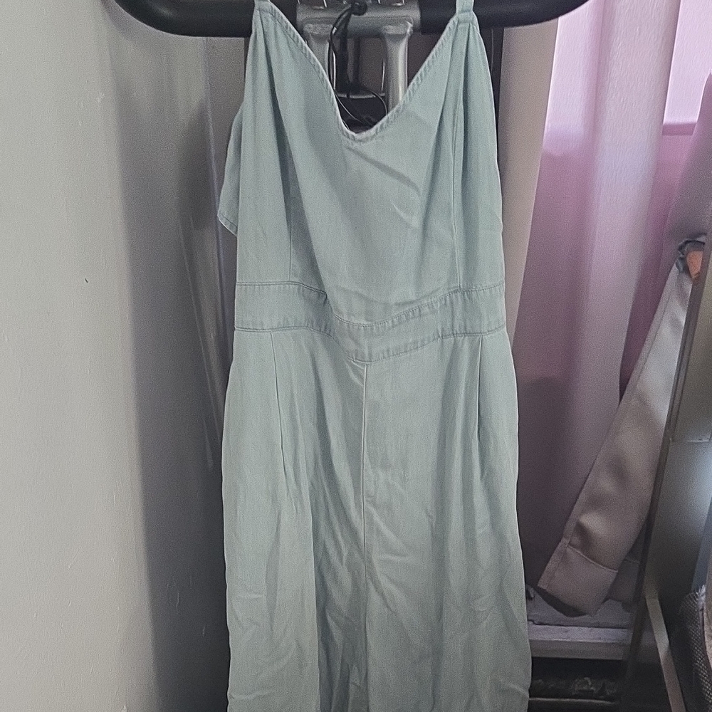Express Soft Blue Denim Romper